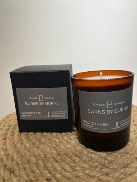 Tobacco & Oak Burns by Burns soy candle